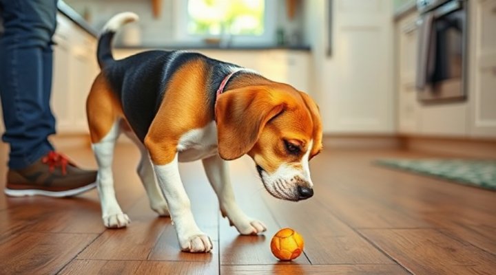 Dog ignoring food on the ground after 'leave it' command