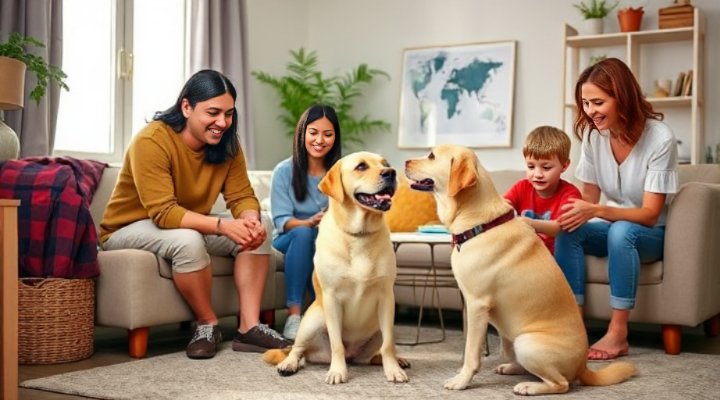 Family successfully using the techniques with their dog