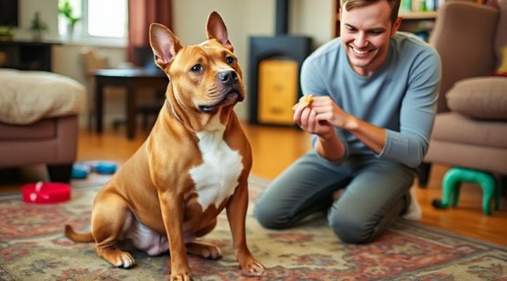 Pitbull responding to 'sit' command