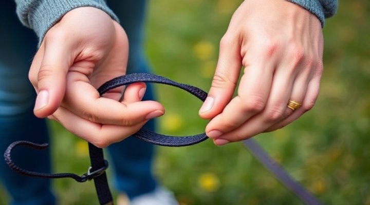 Correct way to hold leash during dog walks