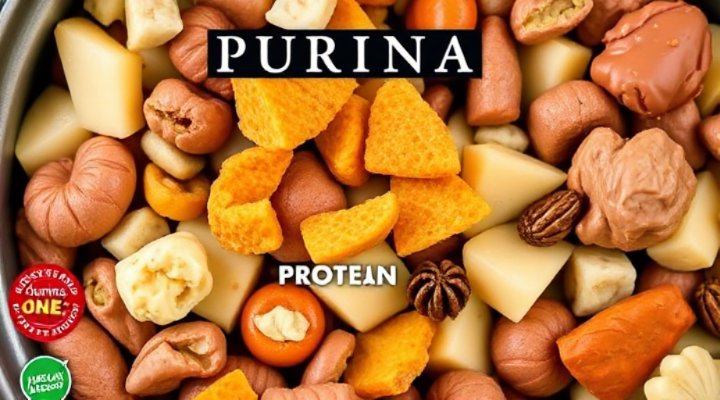 Close-up of Purina ONE cat food ingredients