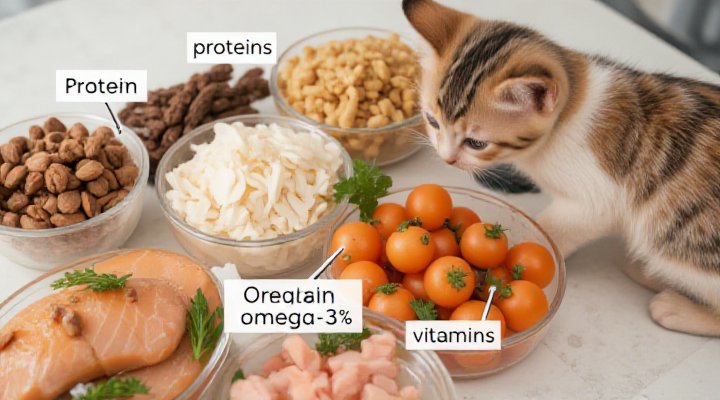 Visual guide to key ingredients in high-quality kitten food for training